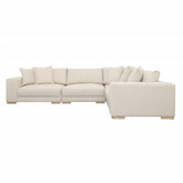 Estella Ecru and Natural Legs L-Shape Sectional
